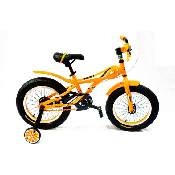  Bicicleta Cubierta Ancha + 1 Casco Rod 16 Naranja Nene Nena