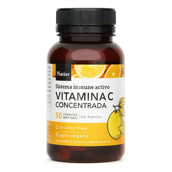 Vitamina C Concentrada | Natier | Antioxidante | X50cáps Sabor Original