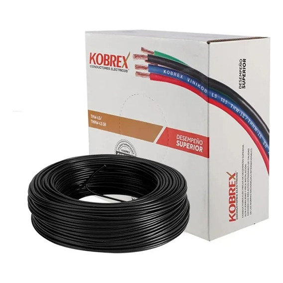 Cable Kobrex 100 Mts. Cal. 10 100% Cobre Thw-ls/thhw-ls Color de la cubierta Negro