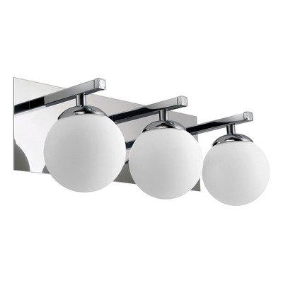 Aplique 3 Luces Elyn Cromo Globo Opal Apto Led G9 Deco