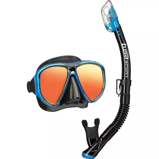 Set Careta Y Snorkel Tusa Power View Lente Espejo