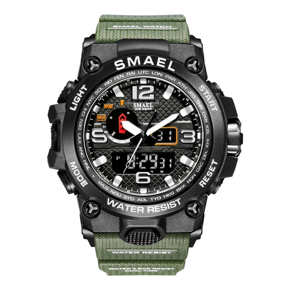 Reloj Pulsera Militar Smael 1545 S Shock Verde