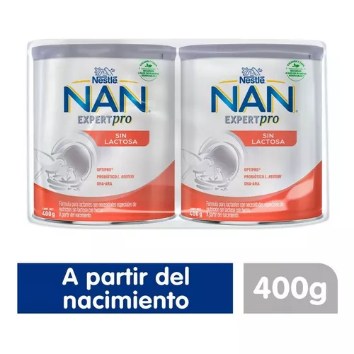 Leche de fórmula en polvo sin TACC Nestlé Nan Sin Lactosa en lata de 400g -  0 meses a 1 años
