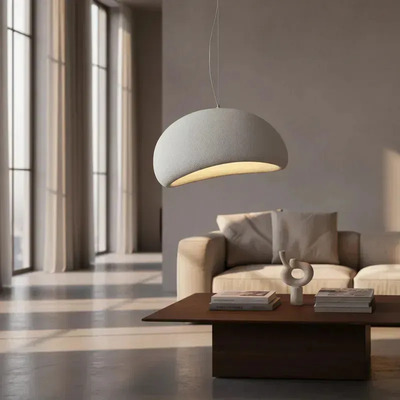 Colgante Stone 50cm 1 Luz Apto Led Deco Moderno Luz Desing Blanco
