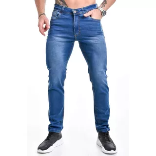 Jeans Corte Chino Localizado Chupin Elastizado Del 38 Al 48