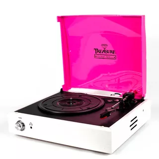 Vitrola Toca Discos Treasure & White Pink  - Echo Vintage Pd