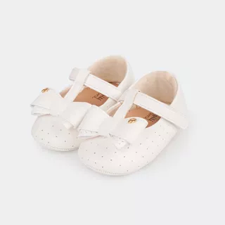 Sapato Bebê Menina Nina Laço Branco Pampili