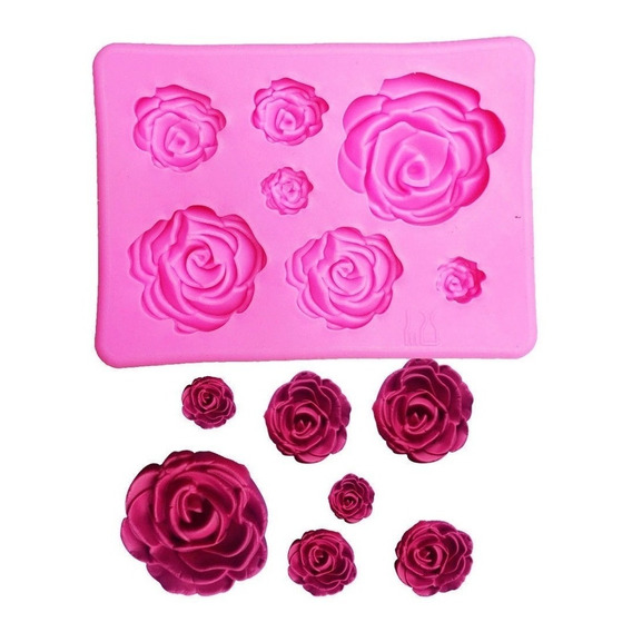 Molde Silicona Para Rosas Fondant Chocolate Porcelana