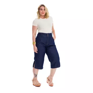 Bermuda Jeans Plus Size Pantacourt Feminina