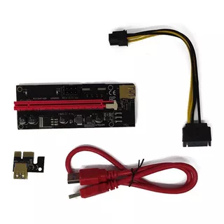 Adaptador Placa Video Pci-express 1 X Slot 16x Usb 3.0 Sata Cor Vermelho