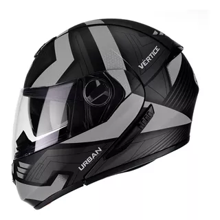 Capacete Peels U-rb2 Urban Vertice Prata Fosco Articulado Cor Preto Prata Fosco Tamanho Do Capacete 64