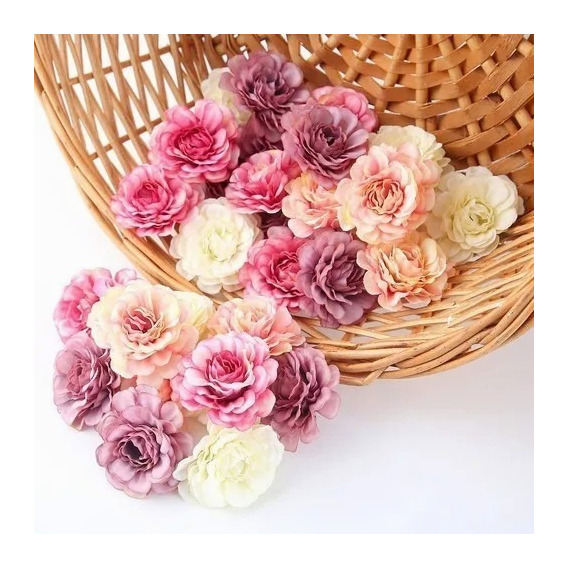 50 Flores Rosas Artificiales Decorativas Decoracion Boda 5cm