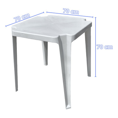 Mesa De Jardim/pátio/varanda/barra/quadrado Empilhável Branco