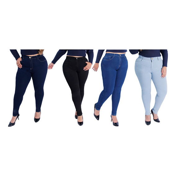 Jeans Dama Tallas Extra Basico Four Pack