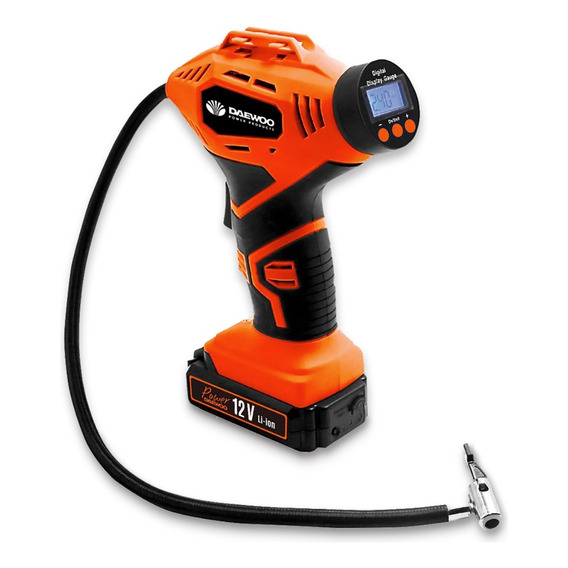 Inflador Compresor Aire Auto Inalámbrico Dwci155 Daewoo 12v Color Naranja Fase Eléctrica Monofásica