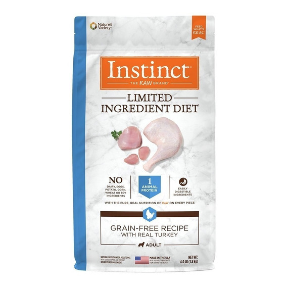 Alimento Instinct Limited Ingredient Diet para perro adulto todos los tamaños sabor pavo en bolsa de 2kg