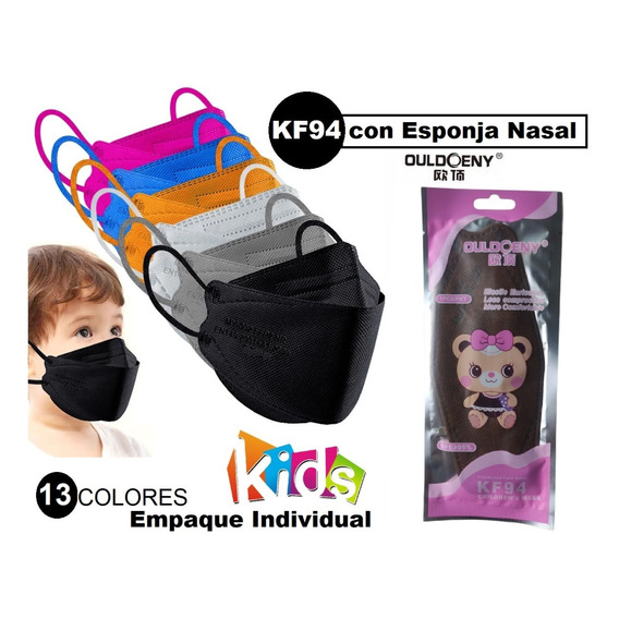 20 Pzas Cubrebocas Kf94 Infantil 5 Capas / Para Niños