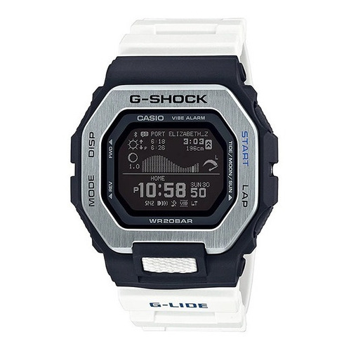 Reloj Casio G-shock G-lide Original Hombre Time Square Color de la correa Blanco Color del bisel Plateado