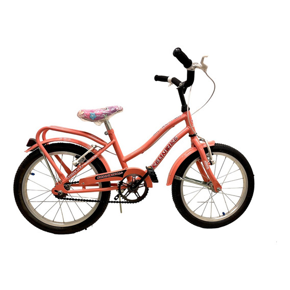 Bicicleta Paseo R16 C/canasto Y Portaequipaje Niña Salmon