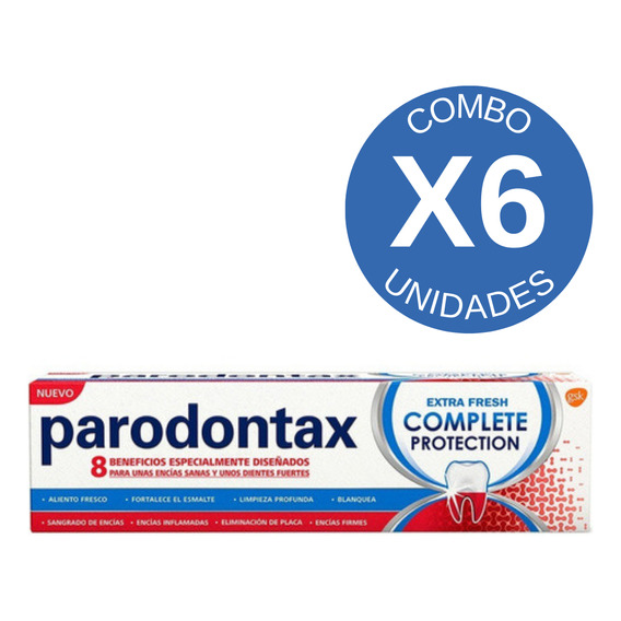 Pack X6 Paradontax Pasta Dental Protección De Encias 126g