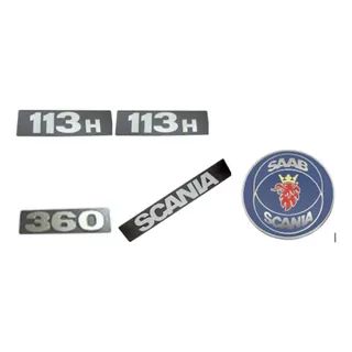Kit De Emblemas Do Scania 360 - Modelo  113 Bicudo -br005112
