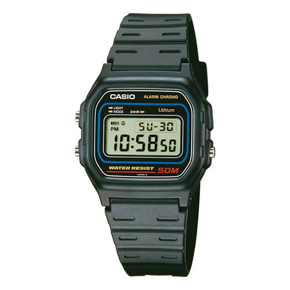 Reloj Casio W-59-1v Circuit Color De La Correa Negro