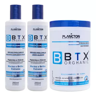 Kit Shampoo Condicionador 250ml + Btx Orghanic Plancton 1kg 