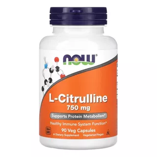 L-citrulina, Citrulina, 750 Mg, 90 Cápsulas, Sabor Sin Sabor De Now Foods