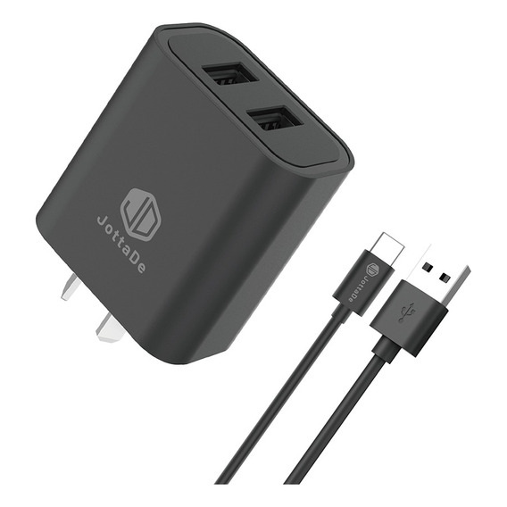 Cargador Rapido Jd T-24 Cable Usb Tipo C Negro 2.4a 