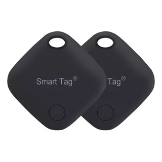 Kit 2 Smart Tag Rastreador Gps Sem Fio Segurança Malas Pets Cor Preto