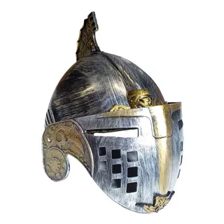 Casco Yelmo Cerrado Guerrero Medieval Visera Barbote Edad