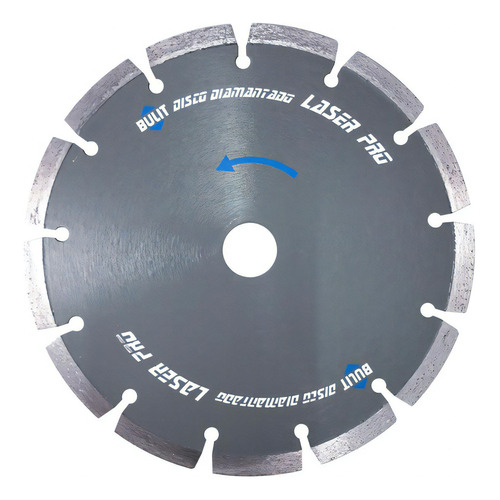 Disco Diamantado Bulit Laser Pro Concreto Segmentado 180mm Color Gris oscuro