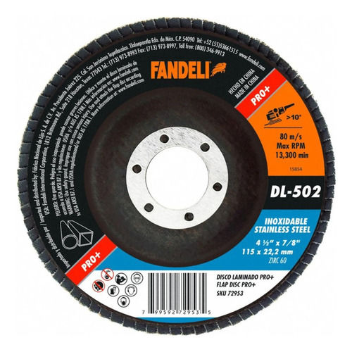 Disco Laminado Pro Dl-502 Fandeli 115 X 22,23mm 72953
