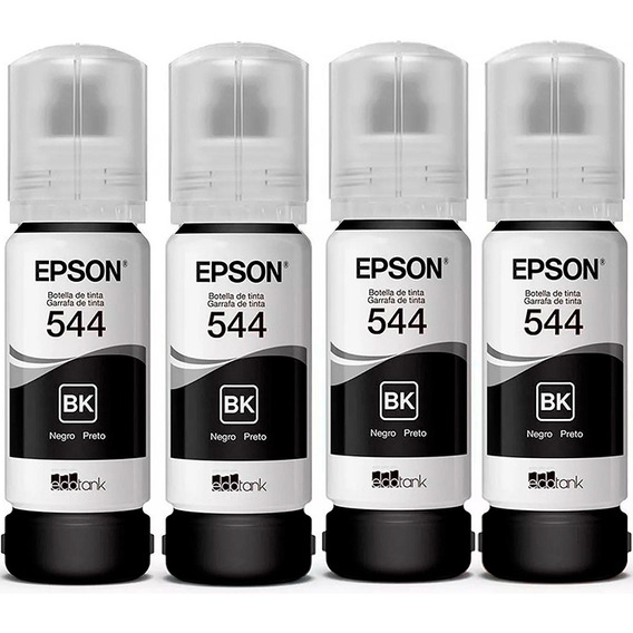 Kit 4 Botellas Tinta Epson T544 Negro L3110 L3150 L5190