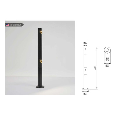 Farola Exterior Piso Led Franky 60cm Luz Calida 2x5w Lk