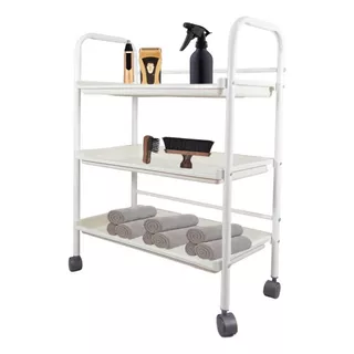 Carrito Organizador Multiusos 3 Niveles Salón De Belleza Spa Color Beige