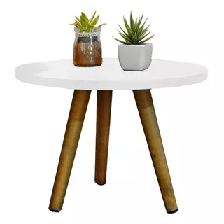 Mesa De Centro Apoio Para Sala Decorativa Cor Branco