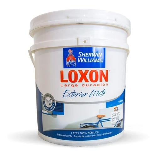 Sherwin Williams Loxon Exterior Mate 10L 1 unidad blanco