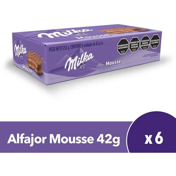 Caja Alfajores Milka Mousse 6 Unidades