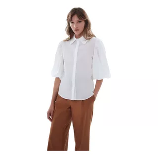 Camisa Algodon Mujer Desiderata Voile Zermatt Manga 3/4 Pre