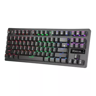 Teclado Gamer Xtrike Me Gk-979 Qwerty Español España Color Negro Con Luz Rainbow