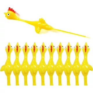 10 Pollo Pegajoso Lanzador Fidget Juguete Piñata Souvenir 