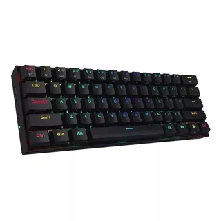 Teclado Gamer Bluetooth Redragon Draconic K530 Qwerty Inglés Us Color Negro Con Luz Rgb