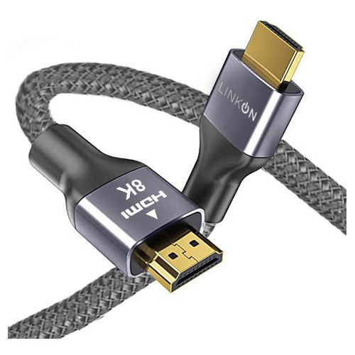 Cable Hdmi 8k @60hz, 4k@120hz 48gbps V2.1 Trenzado Oro 2mts