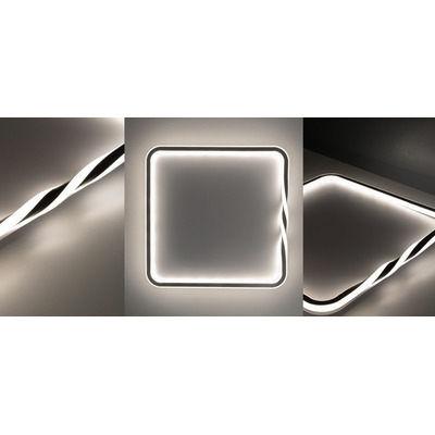 Plafon Led Tiff Negro Cuadrado 50cm Diseño Moderno Cie