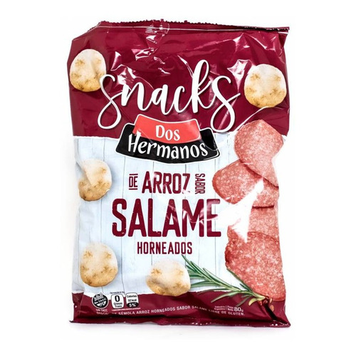 Snacks Arroz Horneados Sabor Salame Dos Hermanos Sin Tacc