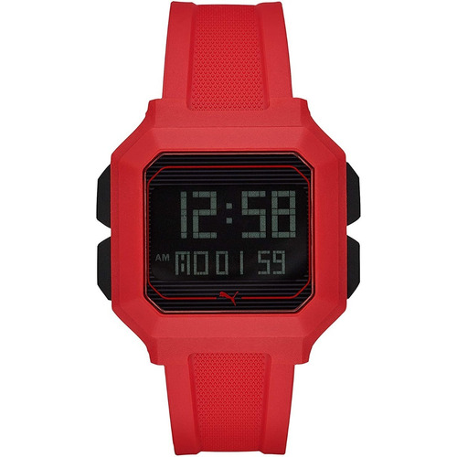 Reloj Puma P5019 Remix Sq Red Red St Color de la malla Rojo Color del bisel Rojo Color del fondo Negro