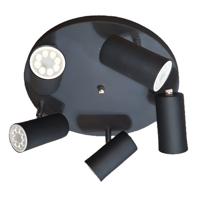 Lampara Plafon 5 Luces Gu10 Movil Viena Apto Led Negro