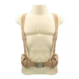 Suspensório Cinto Chest Rig Tático Militar Batalha : Tan