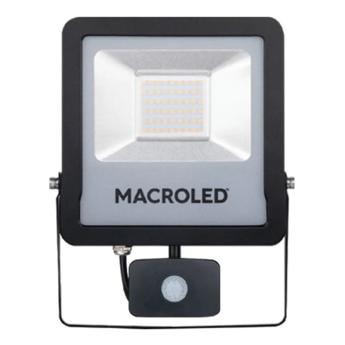 Proyector Reflector Sensor Movimiento 50w Luz Led Macroled Color de la carcasa Negro Color de la luz FRIO (6500K)